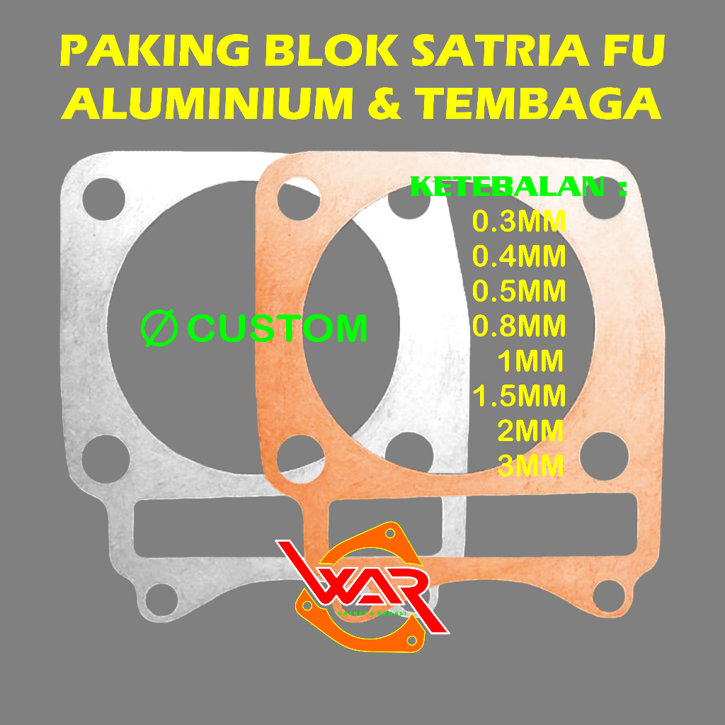 Paking BAWAH / Paking BLOK SATRIA FU KARBU Tembaga Almunium For SATRIA FU REIDER / Perpak Gasket Pac