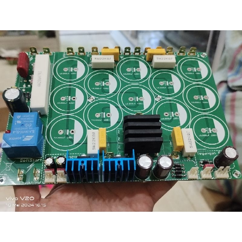 kit PSU class H 12 elco dobel layer + sofstart psu ampli class H 2 step