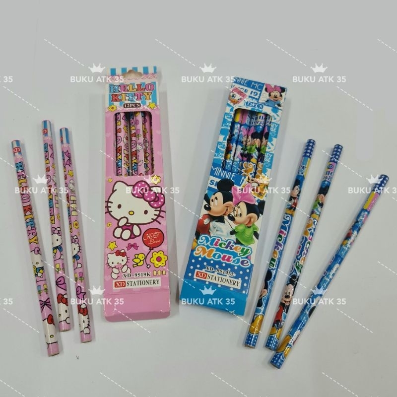 

Pensil / Pencil Kartun Hello Kitty Mickey Mouse