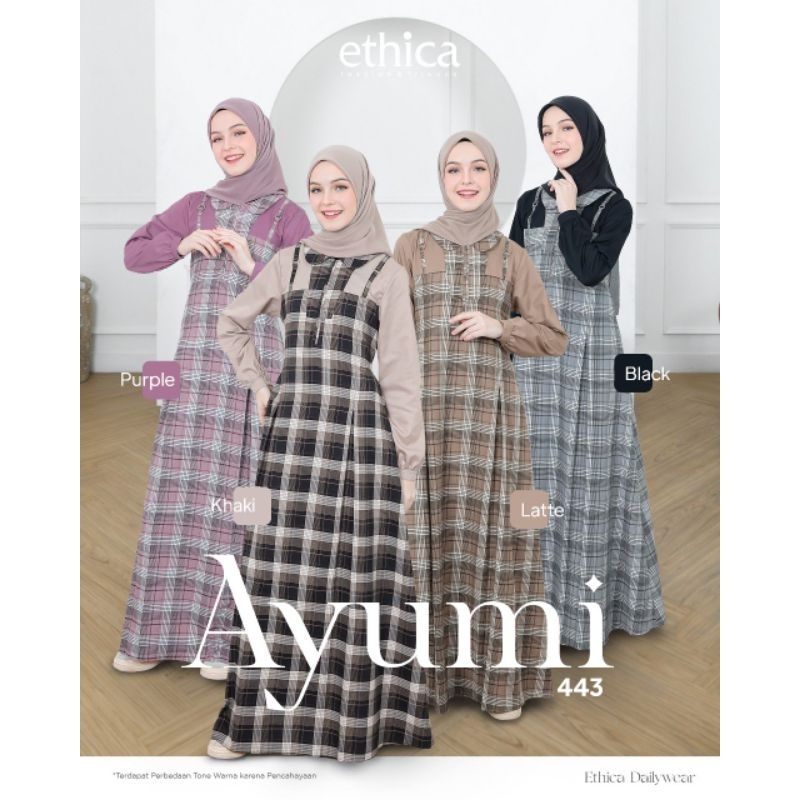 GAMIS AYUMI 443 BY ETHICA TERMURAH ORIGINAL || GAMIS AYUMI SERIES || GAMIS KOTAK-KOTAK SIMPLE KEKINI