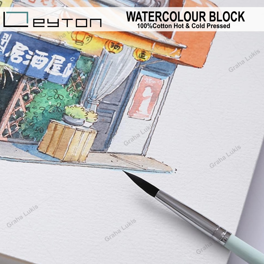 

HJK Leyton Watercolor Block 100% Cotton CP/HP 18x12.5cm 300gsm + Lancet