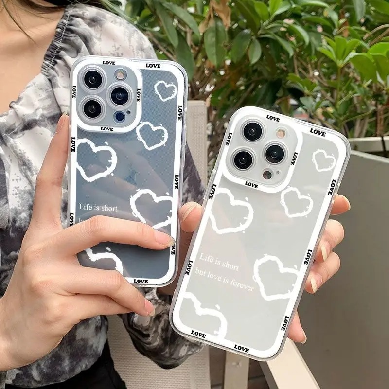 #1537 Case Clear Protector Camera Fashion LOVE WHITE For IPHONE OPPO REDMI VIVO REALME SAMSUNG INFIN