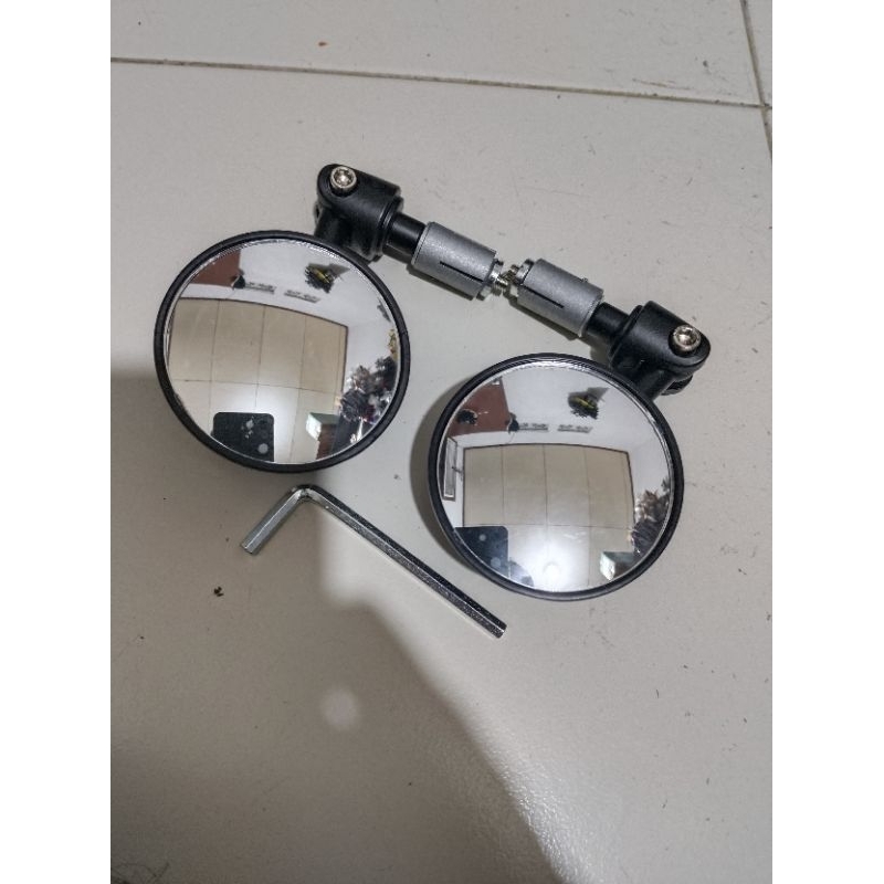 kaca spion bar end hitam besi kaca spion jalu stang motor spion jalu bulat