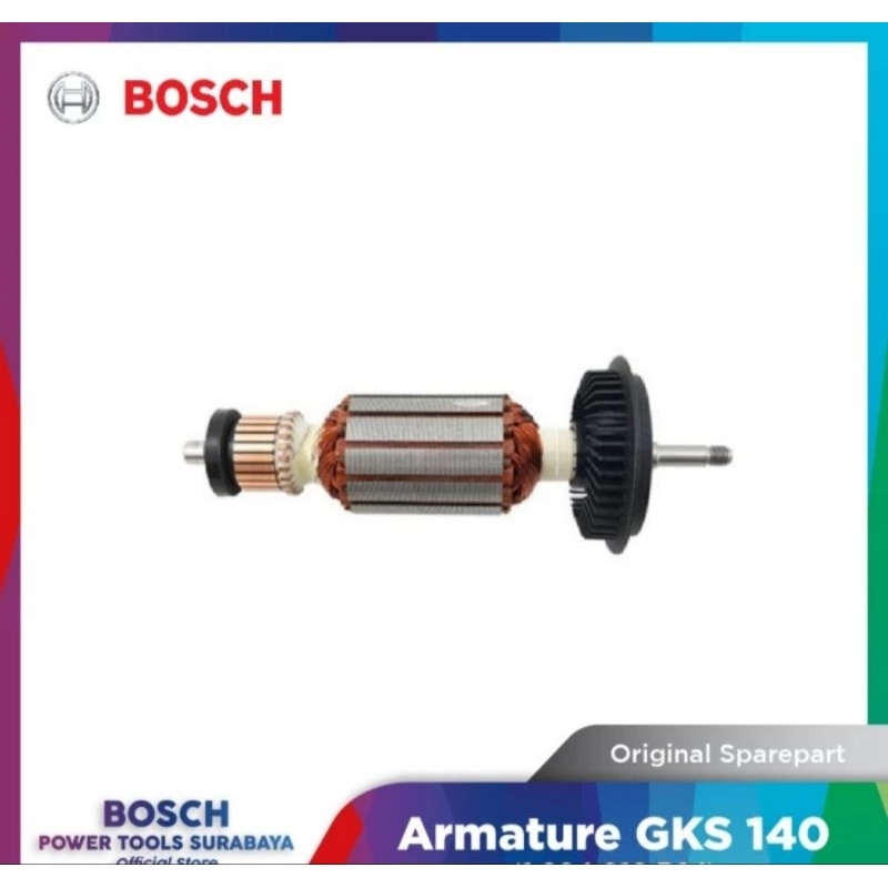 ARMATURE BOSCH GKS140 ORIGINAL ANGKER ROTOR MESIN GERGAJI KAYU 7" BOSCH GKS 140 ORIGINAL BOSCH