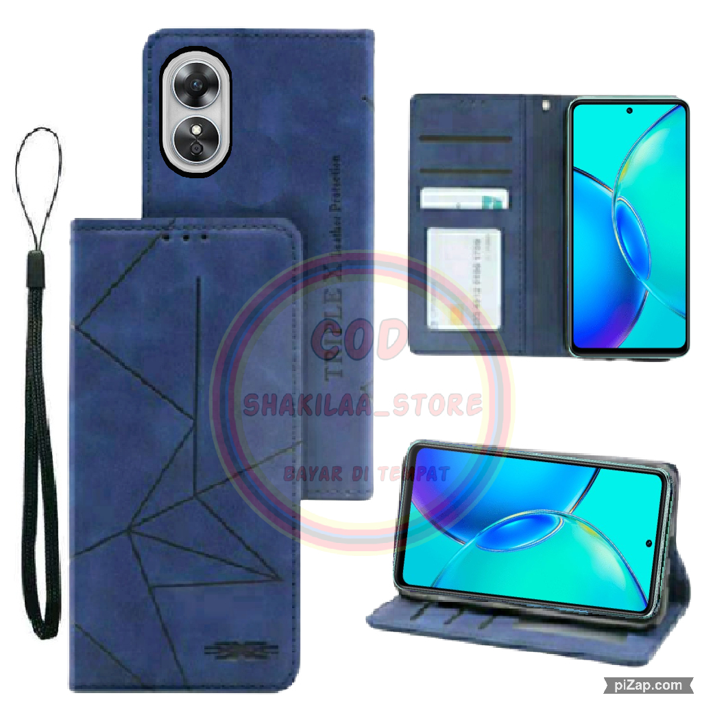 CASE HP OPPO A17 / A17K MOTIF MAGNET - CASING DOMPET-FLIP COVER LEATHER-SARUNG HP