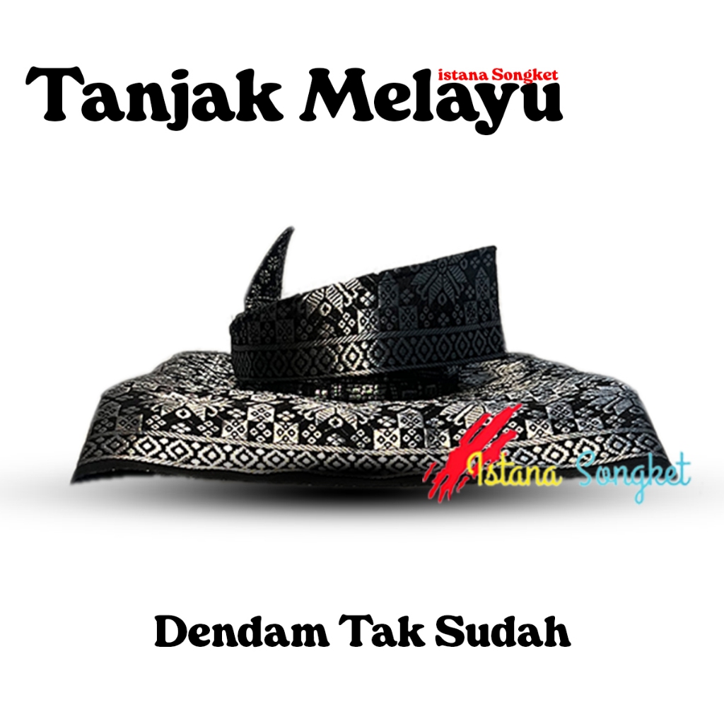 Tanjak Melayu Full Songket Premium Meteran Ikat Dendam Tak Sudah