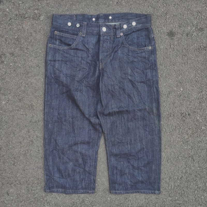 MARGARET HOWELL X EDWIN JEANS DENIM FIT CELANA STONE WASHED FADING RIPPED DISTRESSED CASUAL JOGER AN