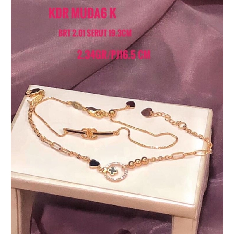 GELANG RANTAI FANCY EMAS KADAR 6K