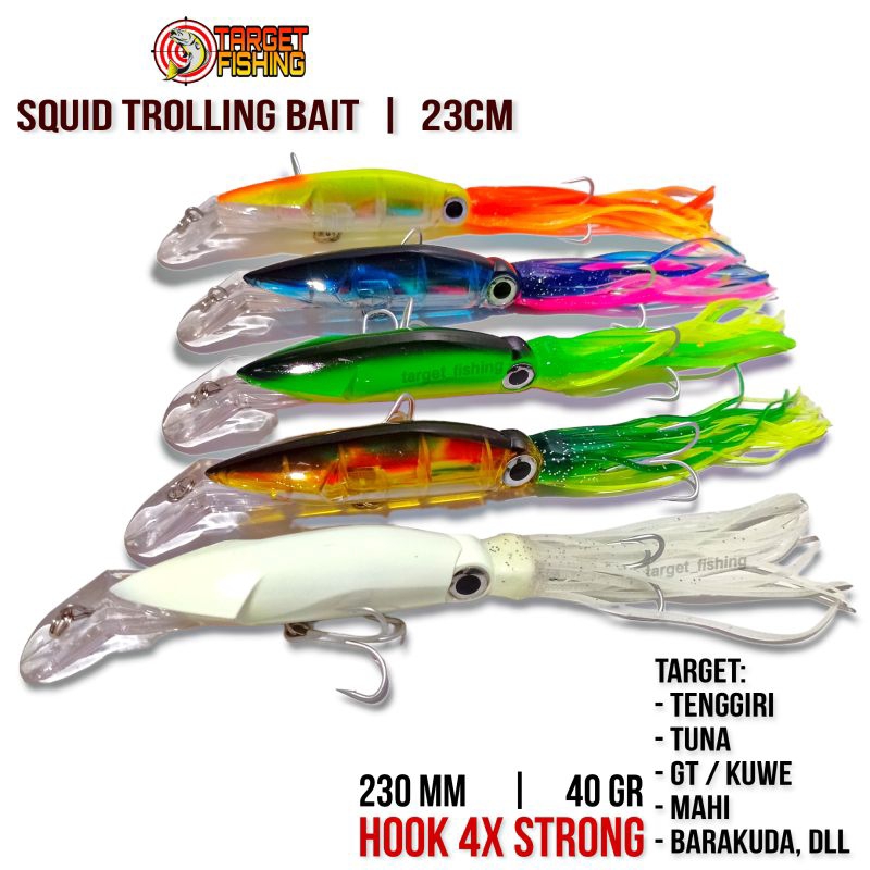 Umpan Trolling Bentuk Cumi 40gram - Lure Troling Tenggiri GT Tuna