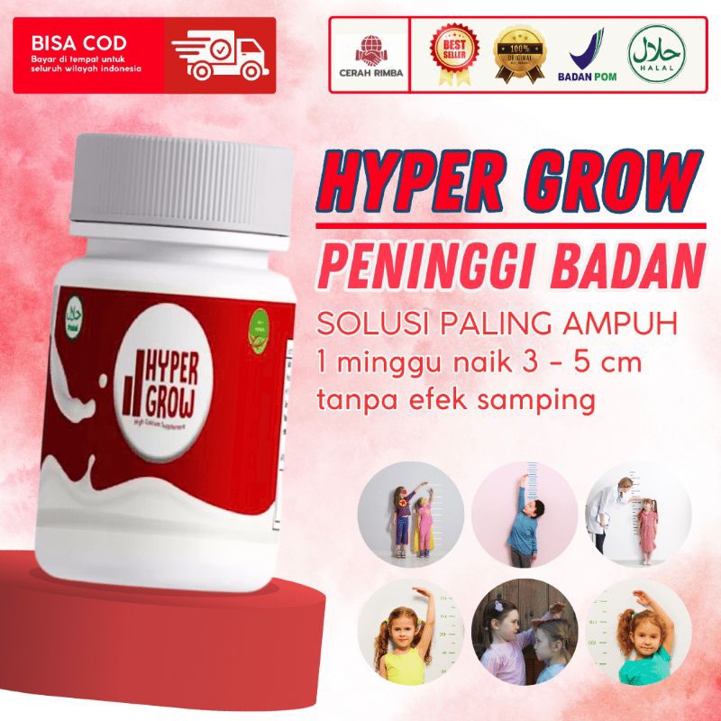 HYPER GROW Peninggi Badan Ampuh - Peninggi Badan Terlaris - Susu Penambah Tinggi Badan - Penambah Ti