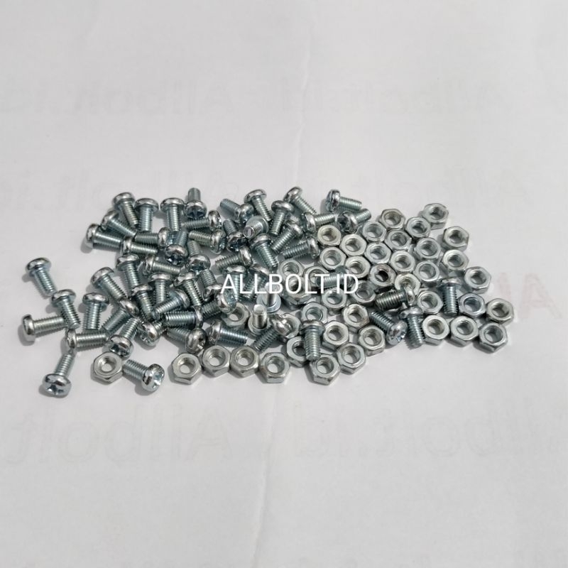 baut obeng JP 3mm x 6mm baut + mur