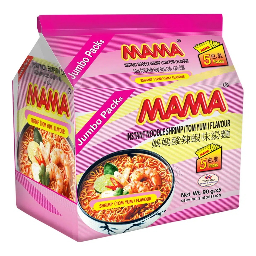 

Mama Instant Noodles Shrimp Tom Yum (Jumbo) 5sX90g