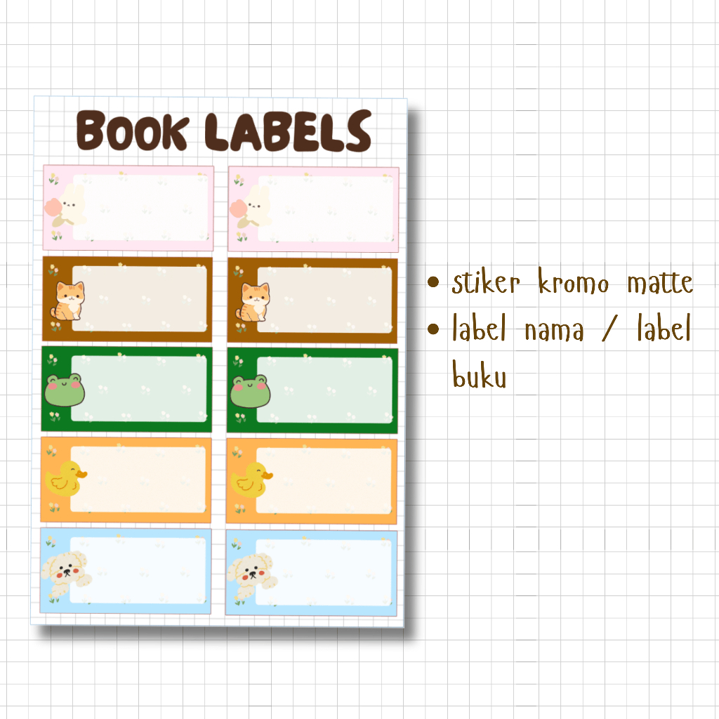 

STICKERPAD Label buku lucu label nama untuk buku