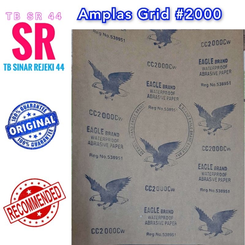 Amplas Halus Grid No 2000 Eagle Brand Waterproof Abrasive Paper #2000 Amplas Polkas Batu Akik Rough