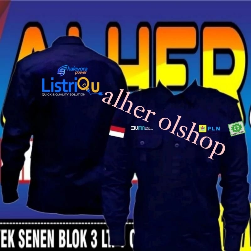 BIG size kemeja listrikqu baju listrikqu seragam listrikqu kemeja kerja listrikqu baju kerja listrik