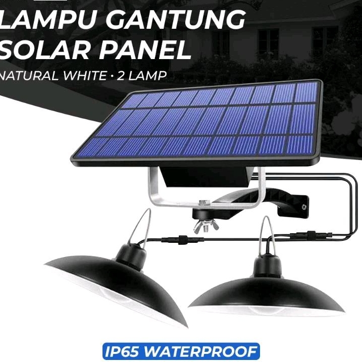 Lampu Hias Gantung Outdoor Solar IP65 Natural White 2 Pcs Lamp 191006zk Black