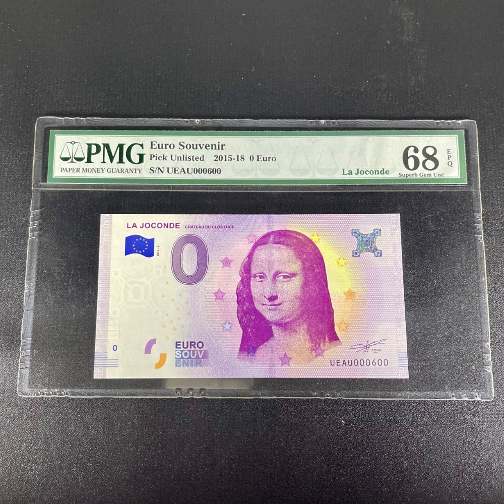ZERO EURO LA JOCONDE MONA LISA 0 EURO PMG 68 EPQ MONALISA EURO 2018