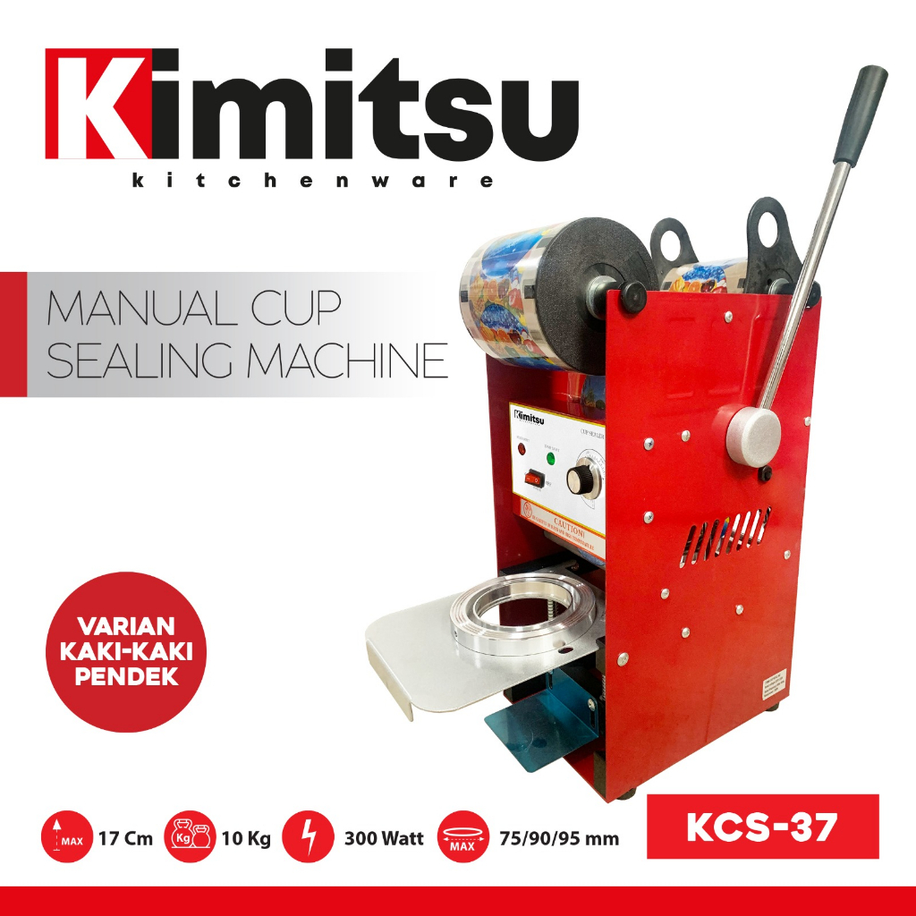 Kimitsu - Premium Manual Mesin Cup Sealer - Manual Press Cup Gelas Plastik Up to 22oz KSC 37 mesin C