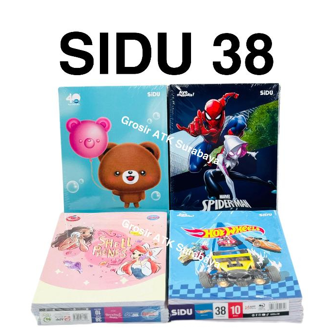 

( GROSIR 10 PCS BUKU / 1 PAK / 1 PACK ) Buku Tulis Sinar Dunia SiDu SD 38 Halus Strimin Kotak Kecil Tanggung Besar