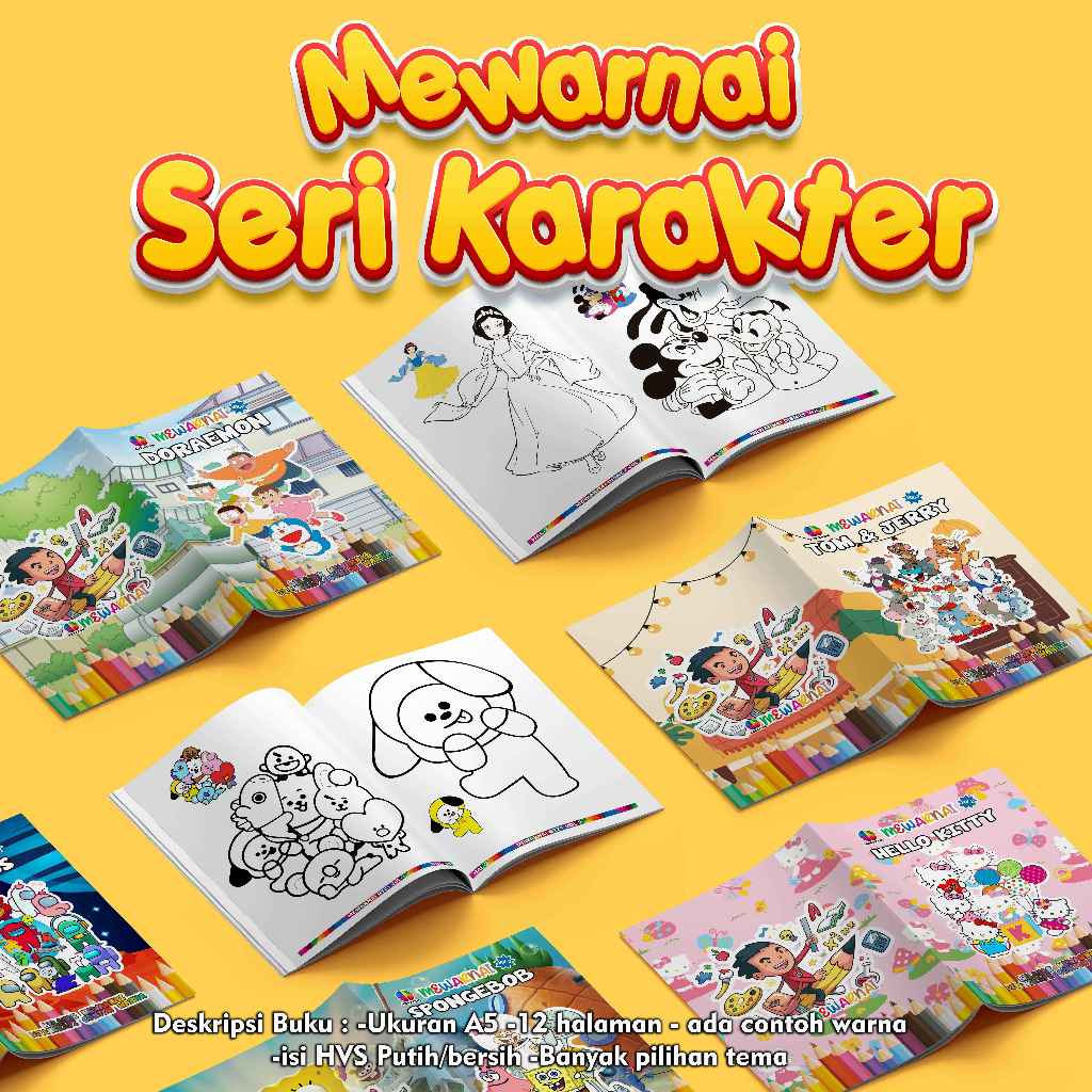 

Buku Mewarnai Karakter - buku mewarnai karakter anak