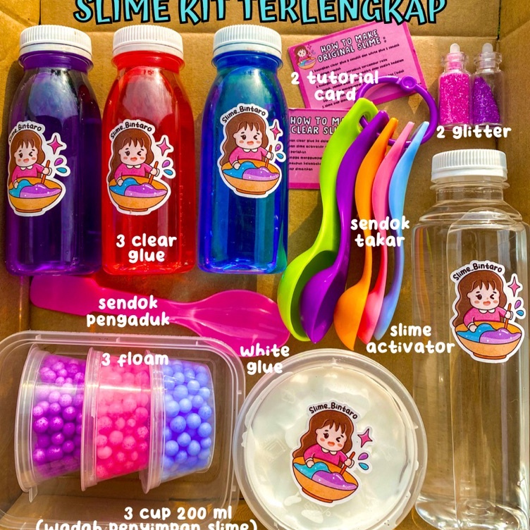 ART D93T SLIME KIT TERLENGKAP BY SLIMEBINTARO  MAINAN ANAK  MAINAN LUCU  SLIME KIT TERMURAH  SLIME K