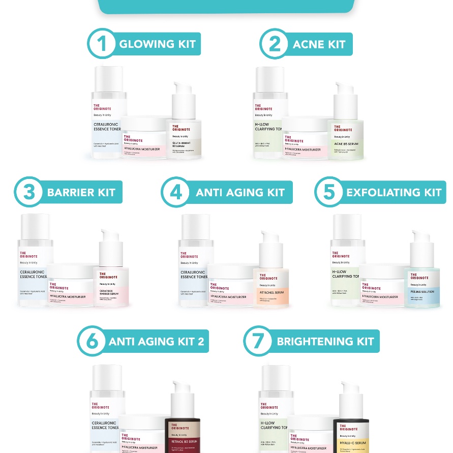 77 SPECIAL BUNDLE 3in1 The Originote Paket Skincare Moisturizer Serum Toner  ACNE KIT GLOWING KIT BA