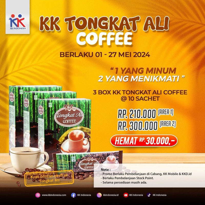 

[ READY STOCK ] KK Kopi Tongkat Ali 3bks • KK Indonesia • ORI 100% •