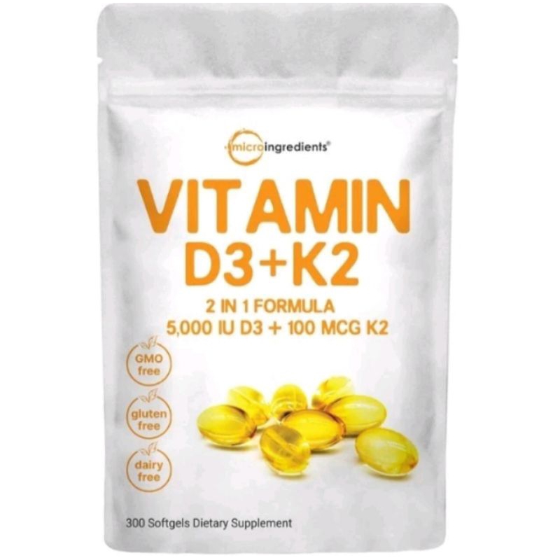 Micro ingredients D3+k2 5000 iu 300 softgels