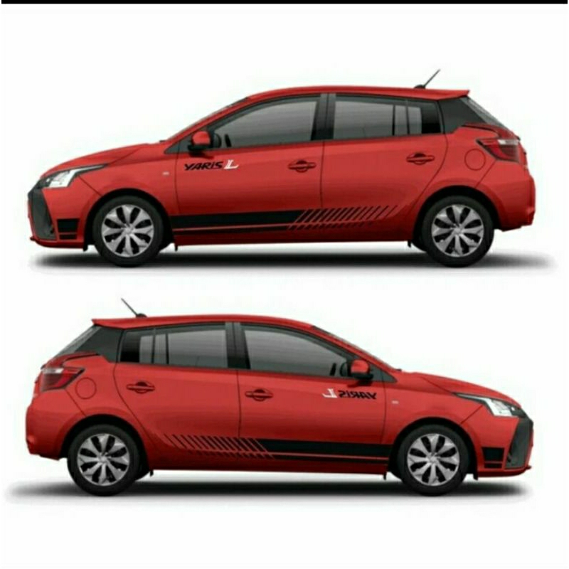 sticker cutting list stripe Yaris sticker mobil toyota Yaris rush calya--hitam terbaru cod car
