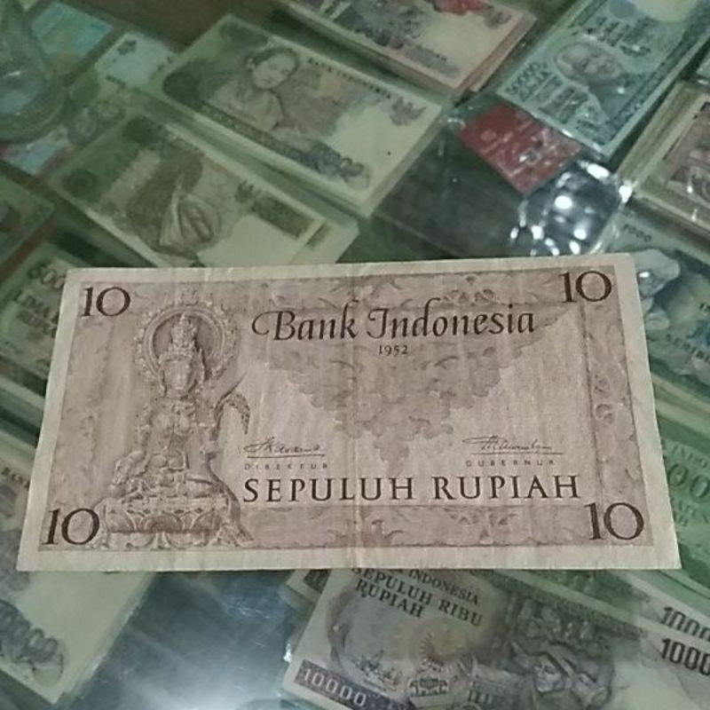 uang kuno indonesia 10 rupiah 1952 asli murah