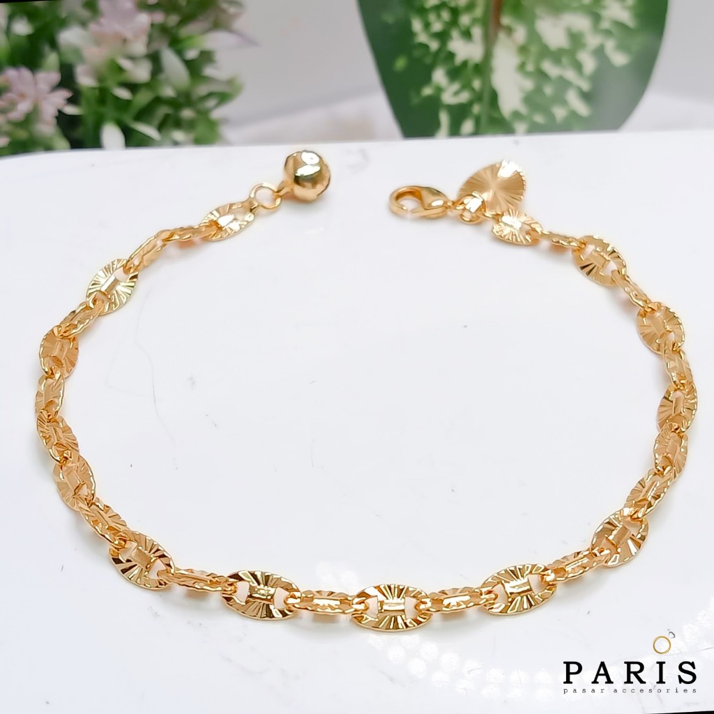 Gelang Tangan Pecah Kopi Lapis Emas Perhiasan Wanita Dewasa Dan Remaja