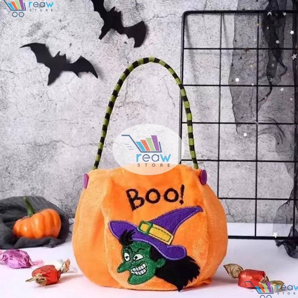 

Tas Goodie Bag Halloween Labu Pumpkin Penyihir Witch Trick or Treat Berkualitas