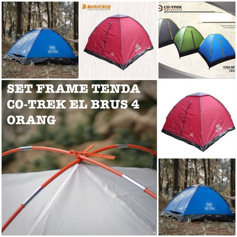 Set frame tenda co-trek elbrus 4 orang set rangka tenda co-trek bingkai tenda