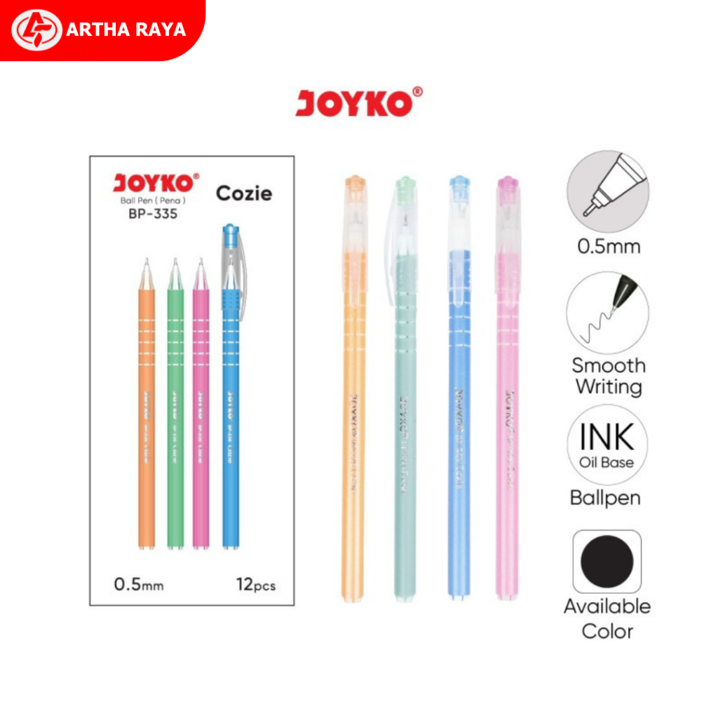 

Ball Pen Pulpen Pena Joyko BP-335 Cozie 0.5 mm 1 Box 12 Pcs