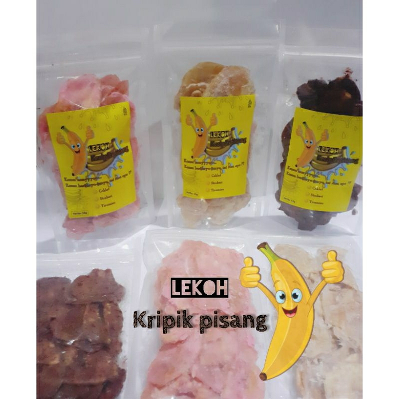 

LEKOH Keripik Pisang coklat stroberi tiramisu