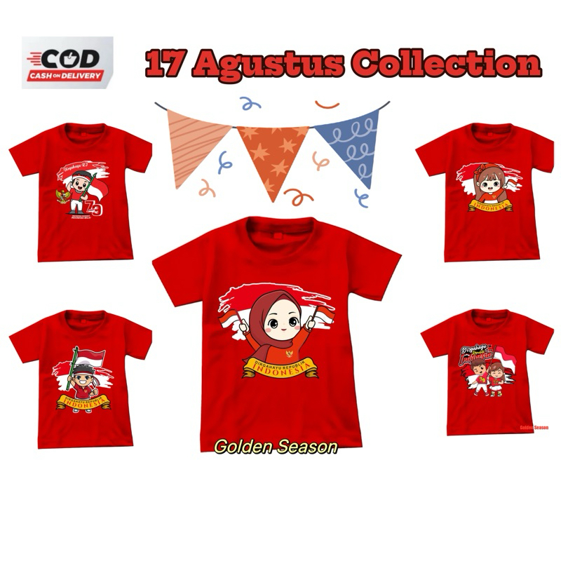 Kaos Agustusan Anak-Anak / Baju Atasan Merah Putih 17 Agustus / Kaos Distro