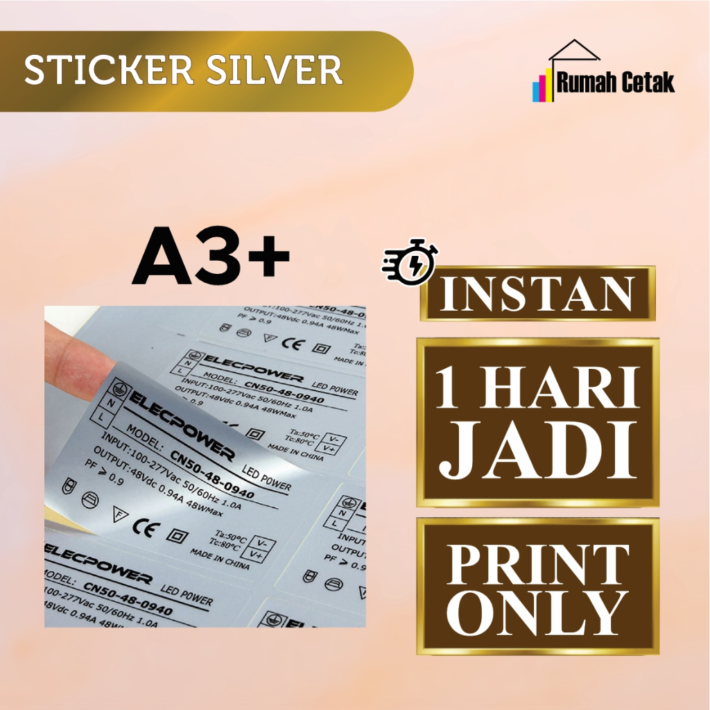 

Print Cetak Label Stiker Silver A3+ (PRINT ONLY)