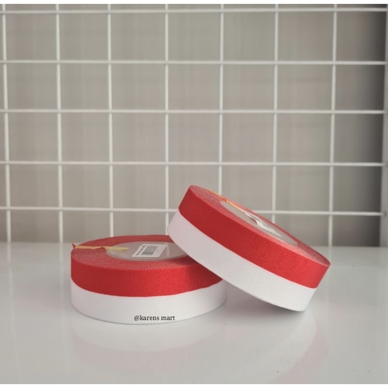 

#Qreinashop Pita Merah Putih Kain Ukuran 1,25 cm Dan 2.5 cm