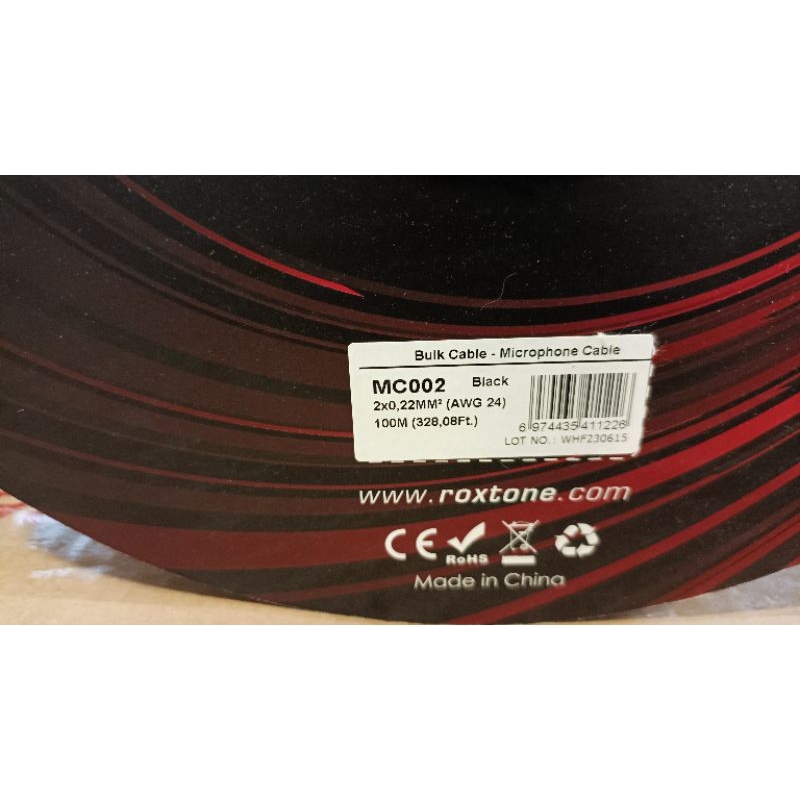 Kabel mic Roxtone MC 002 Harga per 1meter