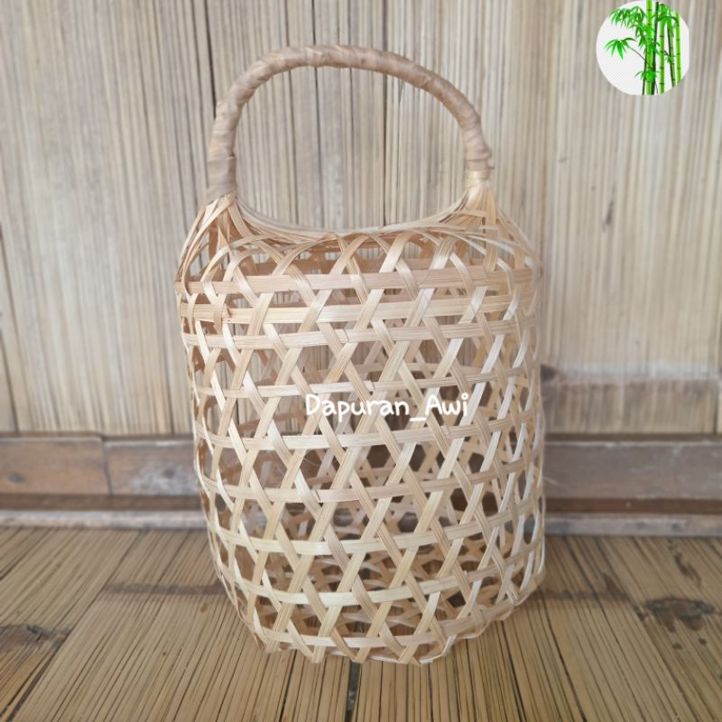 Anyaman Bambu Tas Bulat 20×23