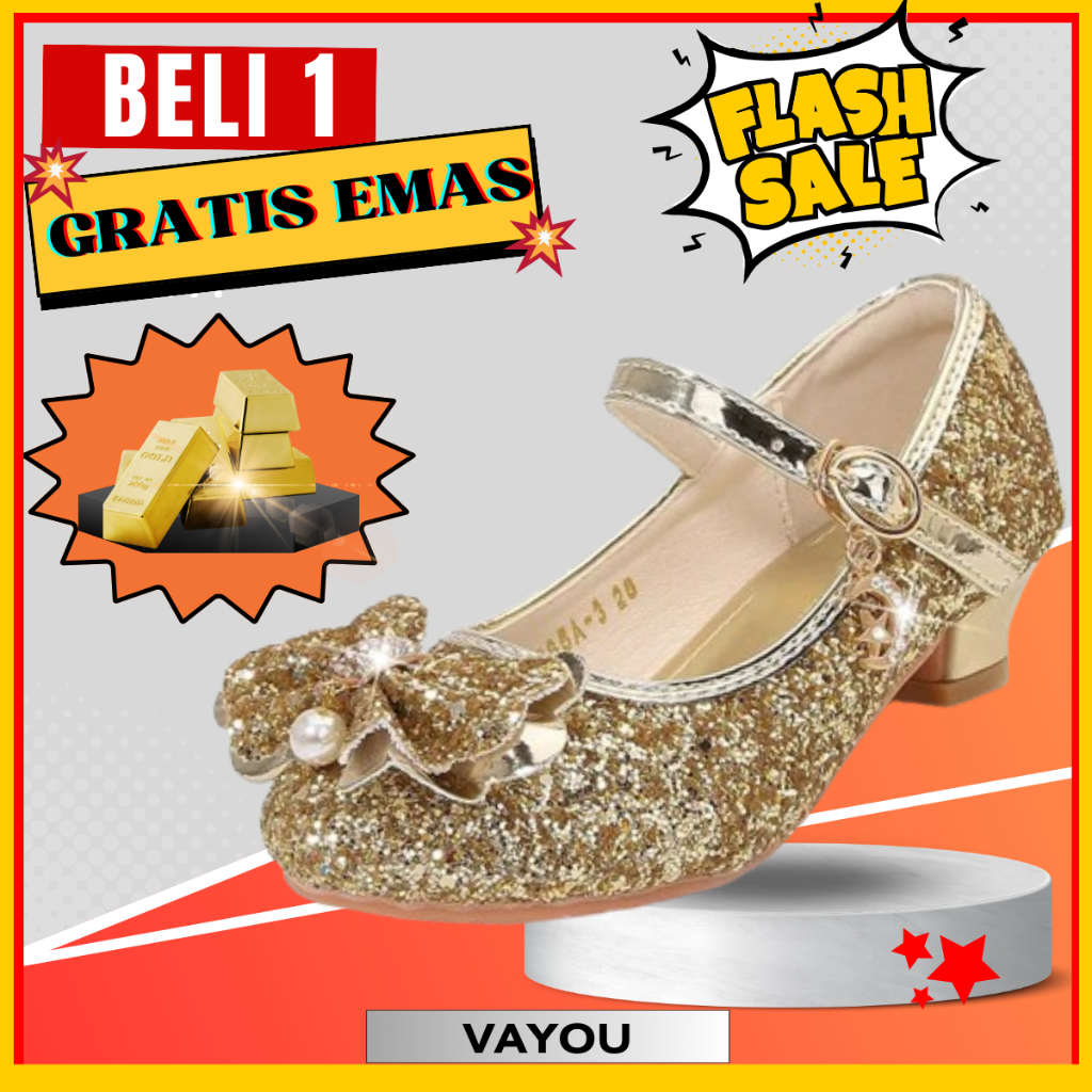 [ VAYOU ] Sepatu Kulit Anak Perempuan, Sepatu Hak Tinggi Model Baru, Sepatu Putri, Sepatu Penampilan