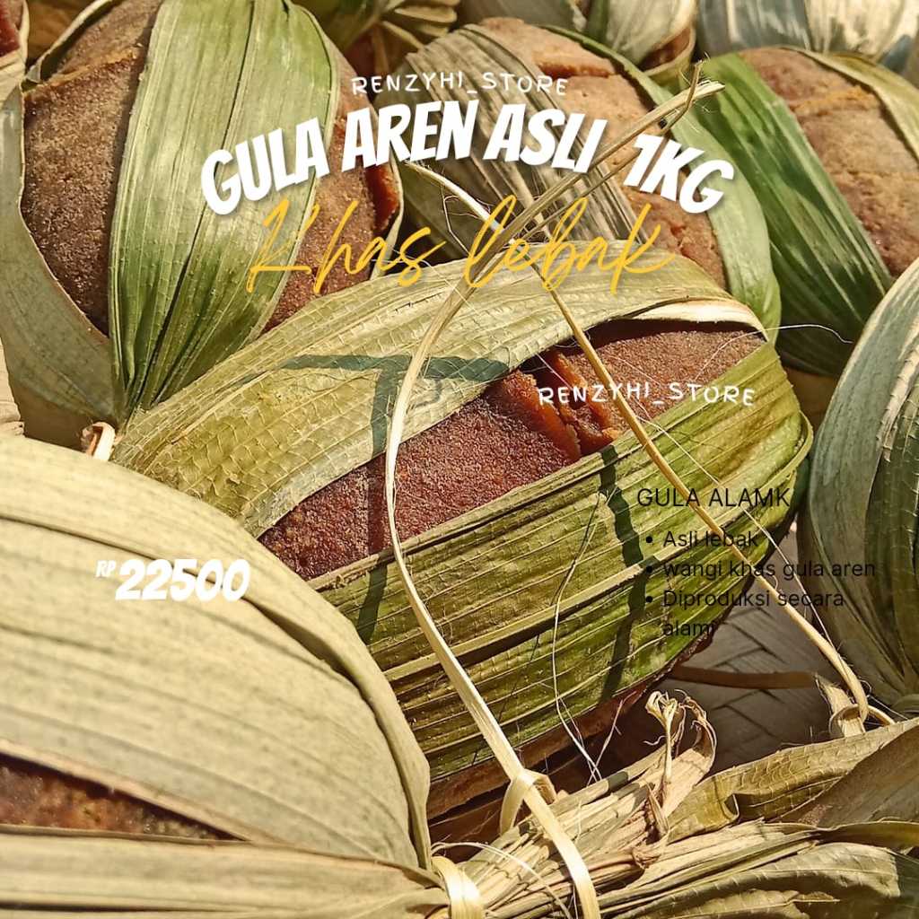 

GULA AREN ASLI LEBAK 1KG ( Gula murni alami dan higienis asli lebak)