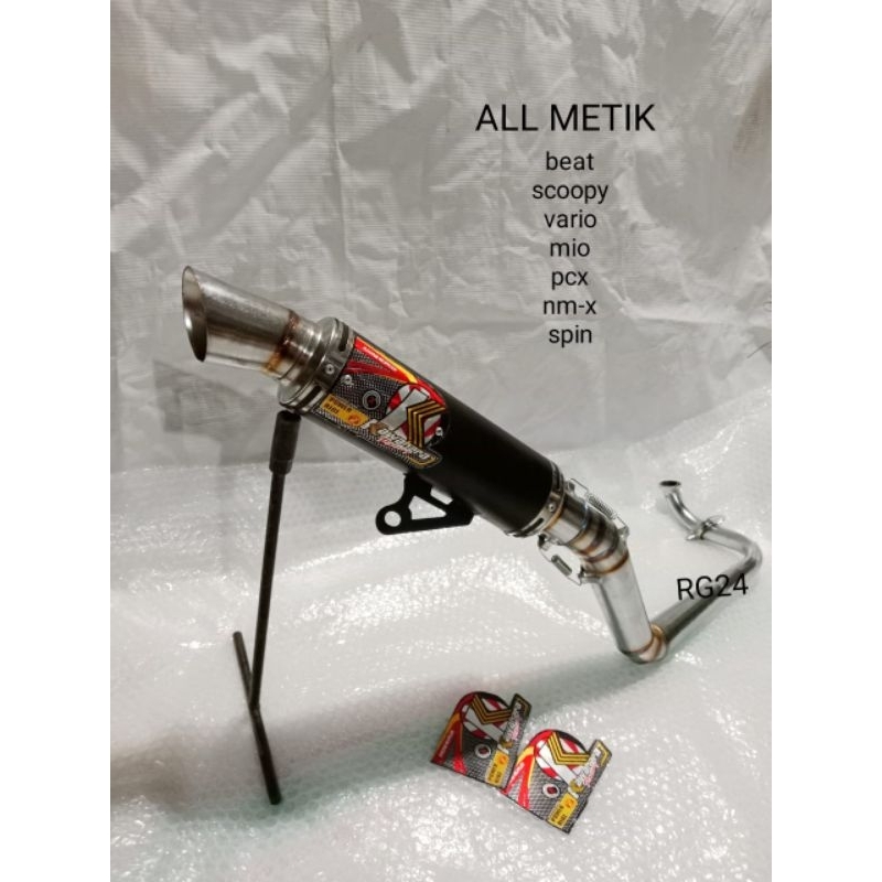 Knalpot SAMLONG KAWAHARA Racing Leher Atas/Bawah untuk motor Suzuki spin125 skydrive