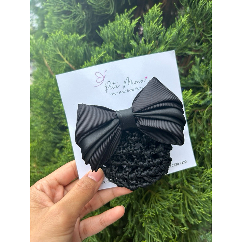 Pita Mima - Hairnet Hitam - Jepitan rambut hairnet - Jepit rambut hitam - Jepit rambut balet - Pita 