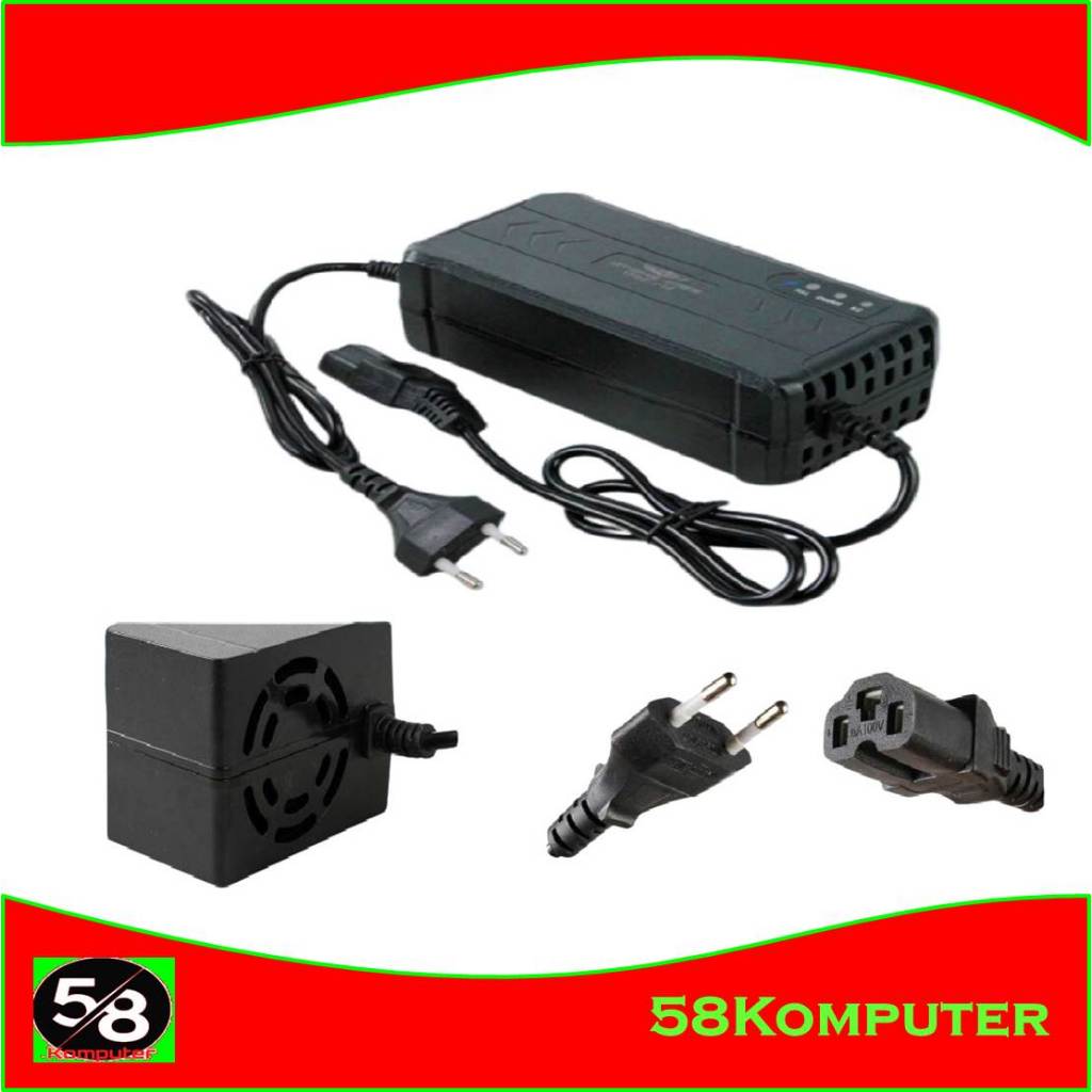 Charger Aki Sepeda Listrik Lead-Acid Battery 48V 12AH / 20AH Adaptor Charger Skuter Sepeda Listrik E