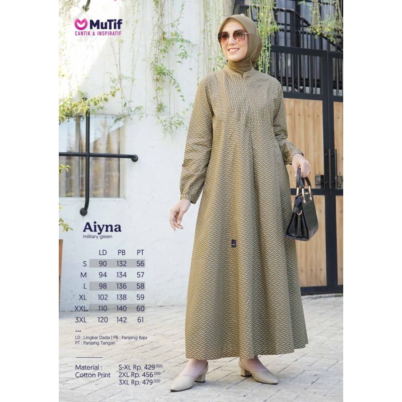 GAMIS MUTIF AIYNA, GAMIS DEWASA, DRESS DEWASA, GAMIS MUTIF ORIGINAL, GAMIS MOM