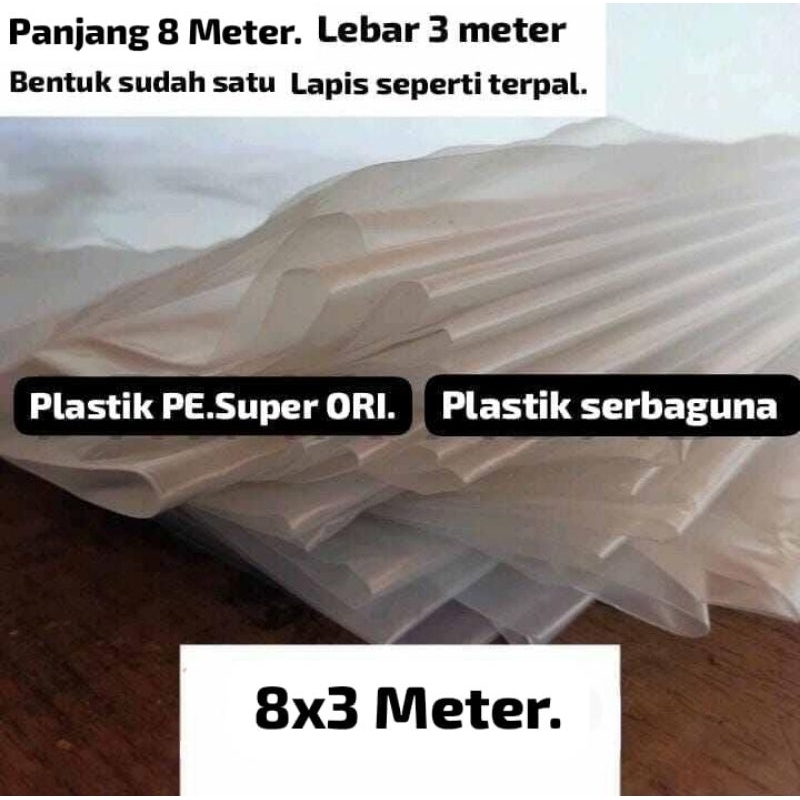 8x3 M. Plastik Terpal Serbaguna.. Penutup, Atap,GreenHouse, Pembungkus,Pelindung Barang, Proyek Cor.
