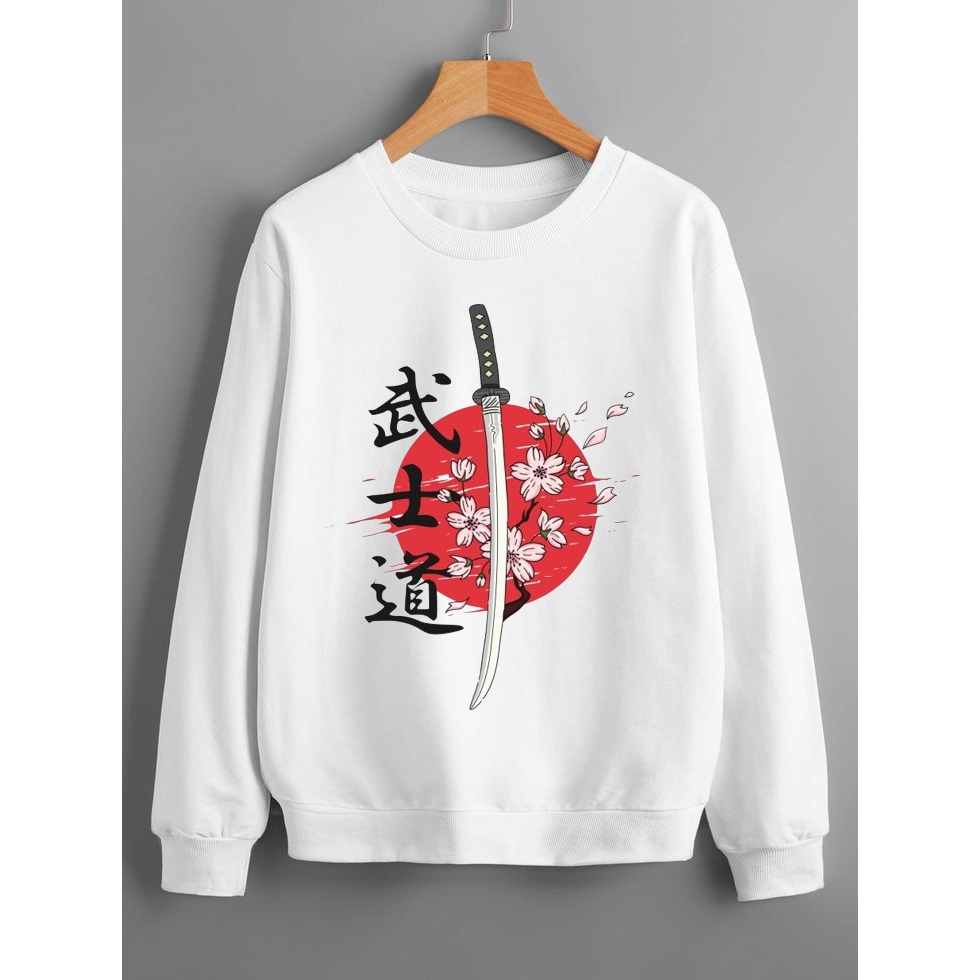 Sweater Samurai Putih Pria Kaos Polos Pria Hoodie Anime Untuk Anak Laki Laki Hody Sewiter Hody Korea