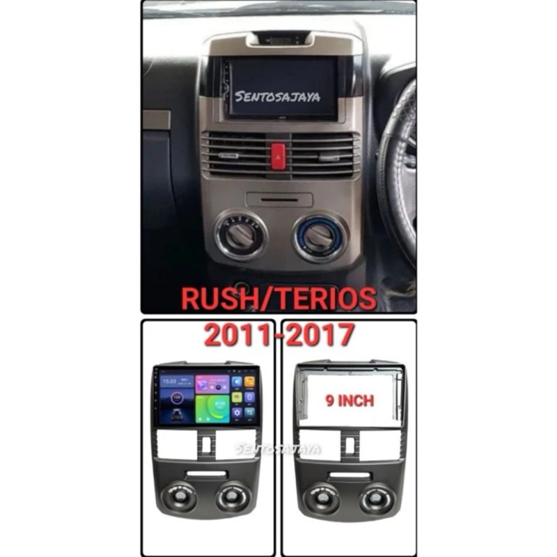 Frame tape headunit 9inch Rush / Terios 2011-2017 frame android tv mobil