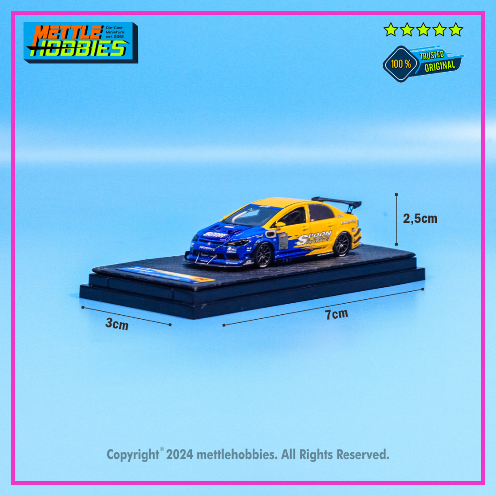 YM Model Honda Civic Type-R FD2 Spoon Sport Diecast Miniatur Mobil 1:64 Resin High Detail Limited